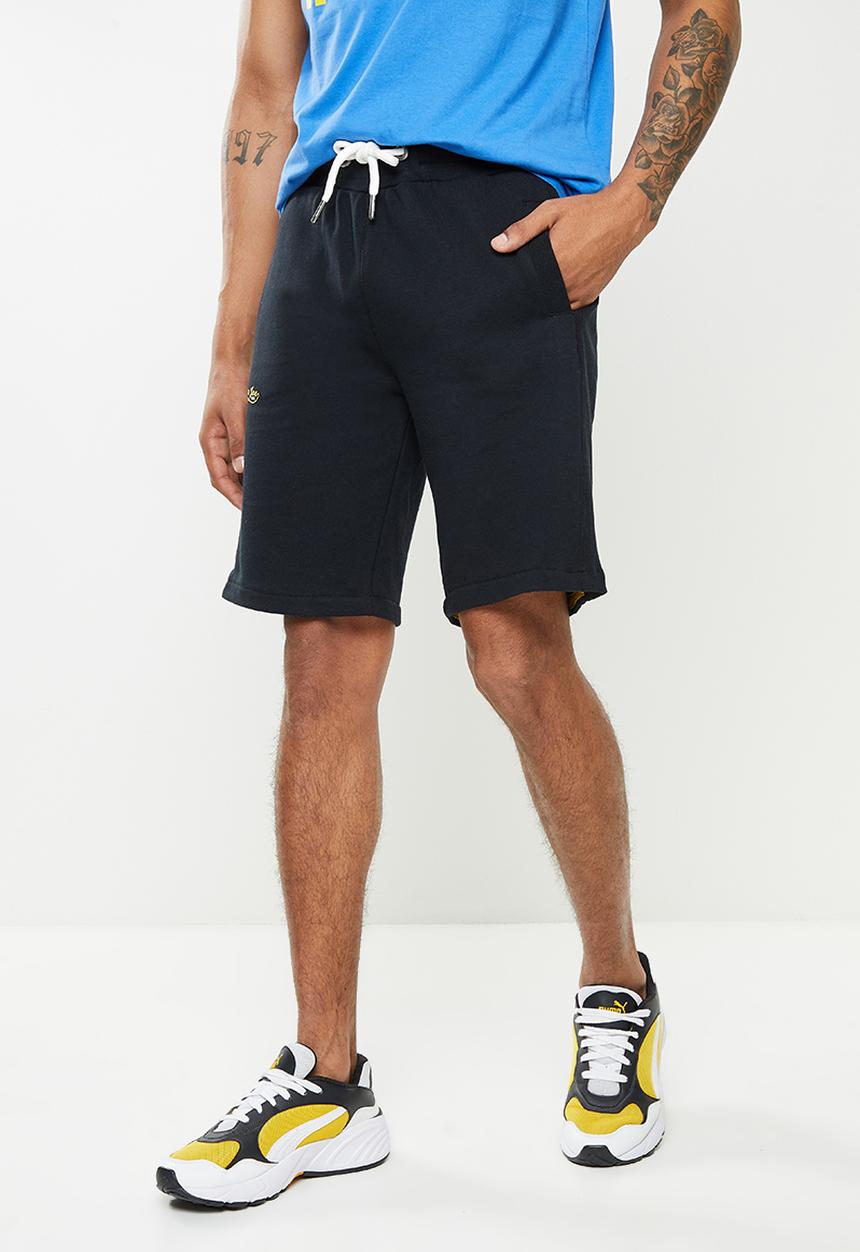Aca Joe - Small logo fleece shorts - caviar