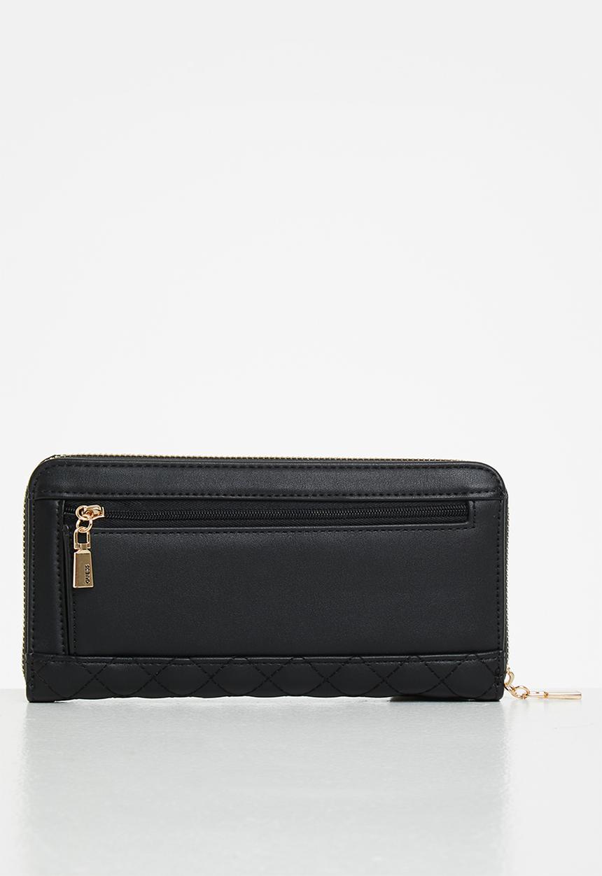 GUESS - Rue rose slg large zip around - black