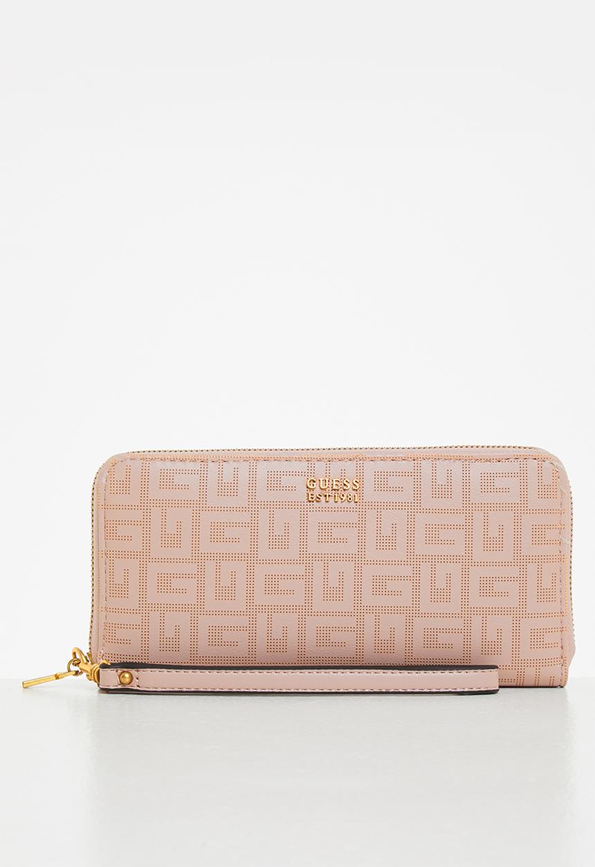 GUESS - Atene slg large zip around - biscuit