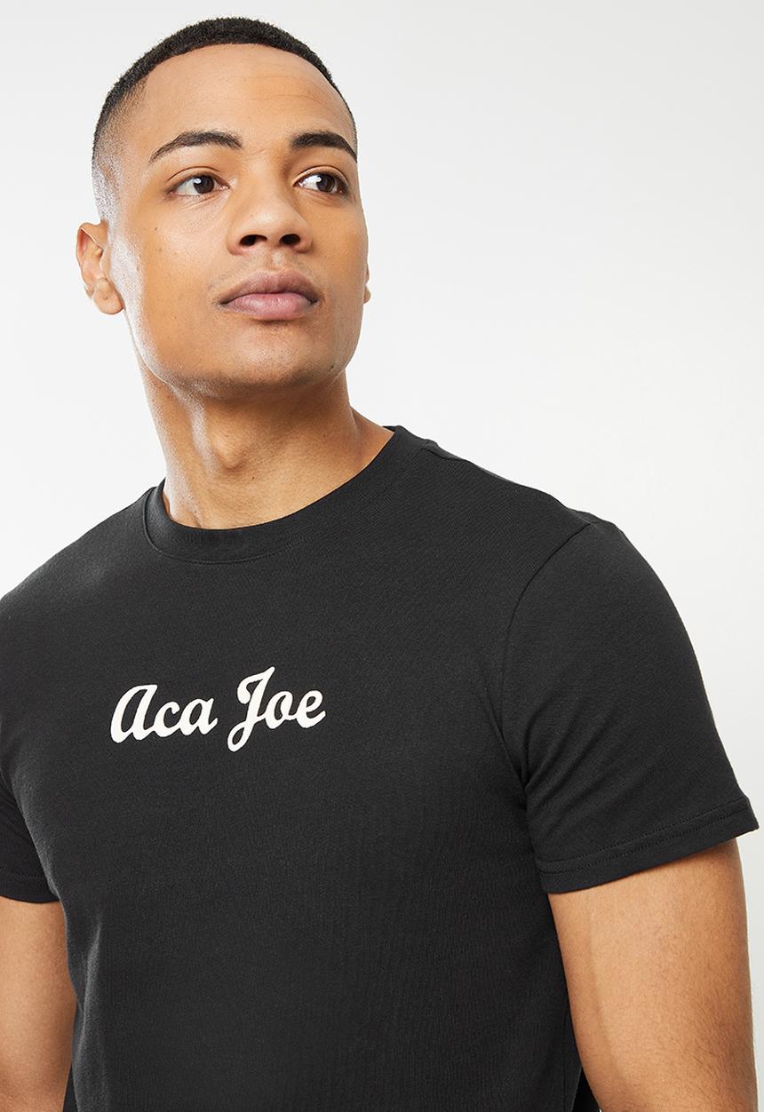Aca Joe - Centre logo printed tee - caviar