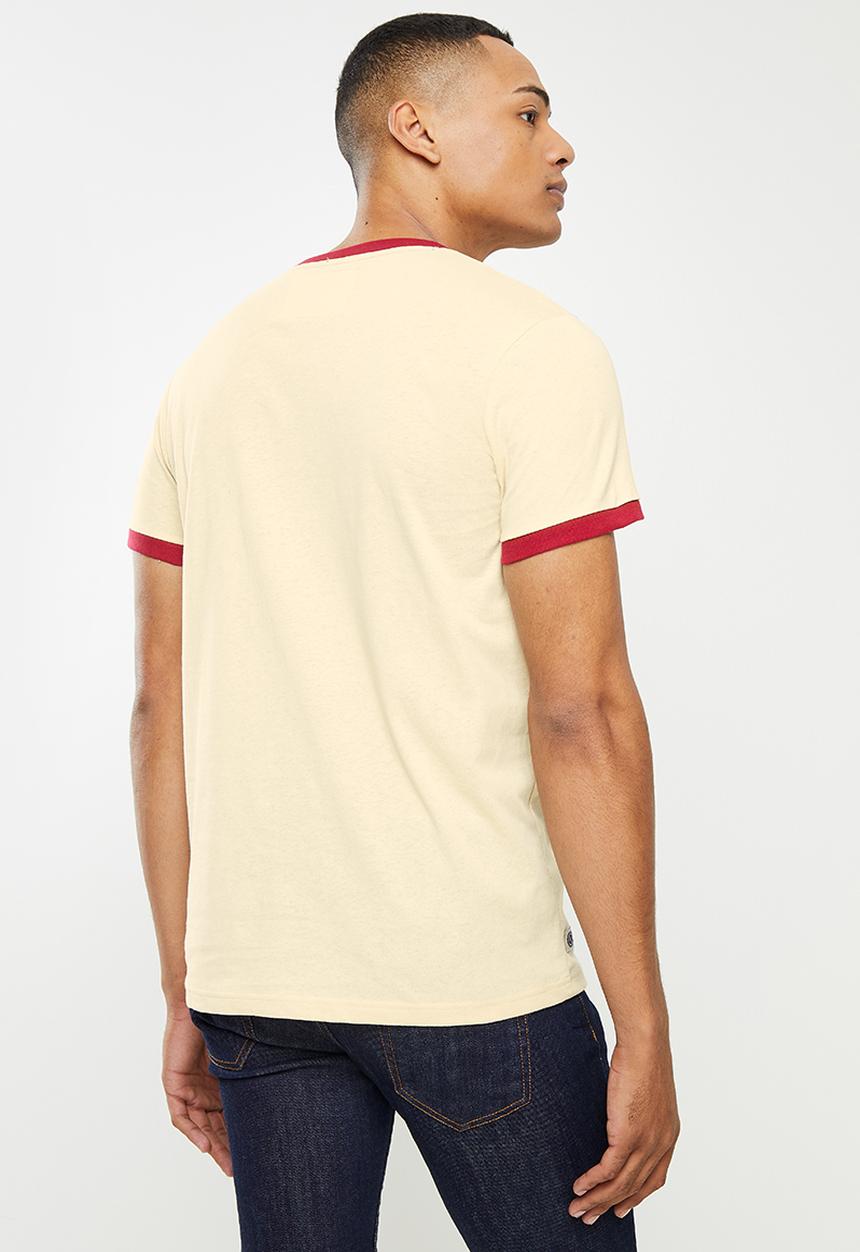 Aca Joe - Aca joe ringer applique crew tee - white sand