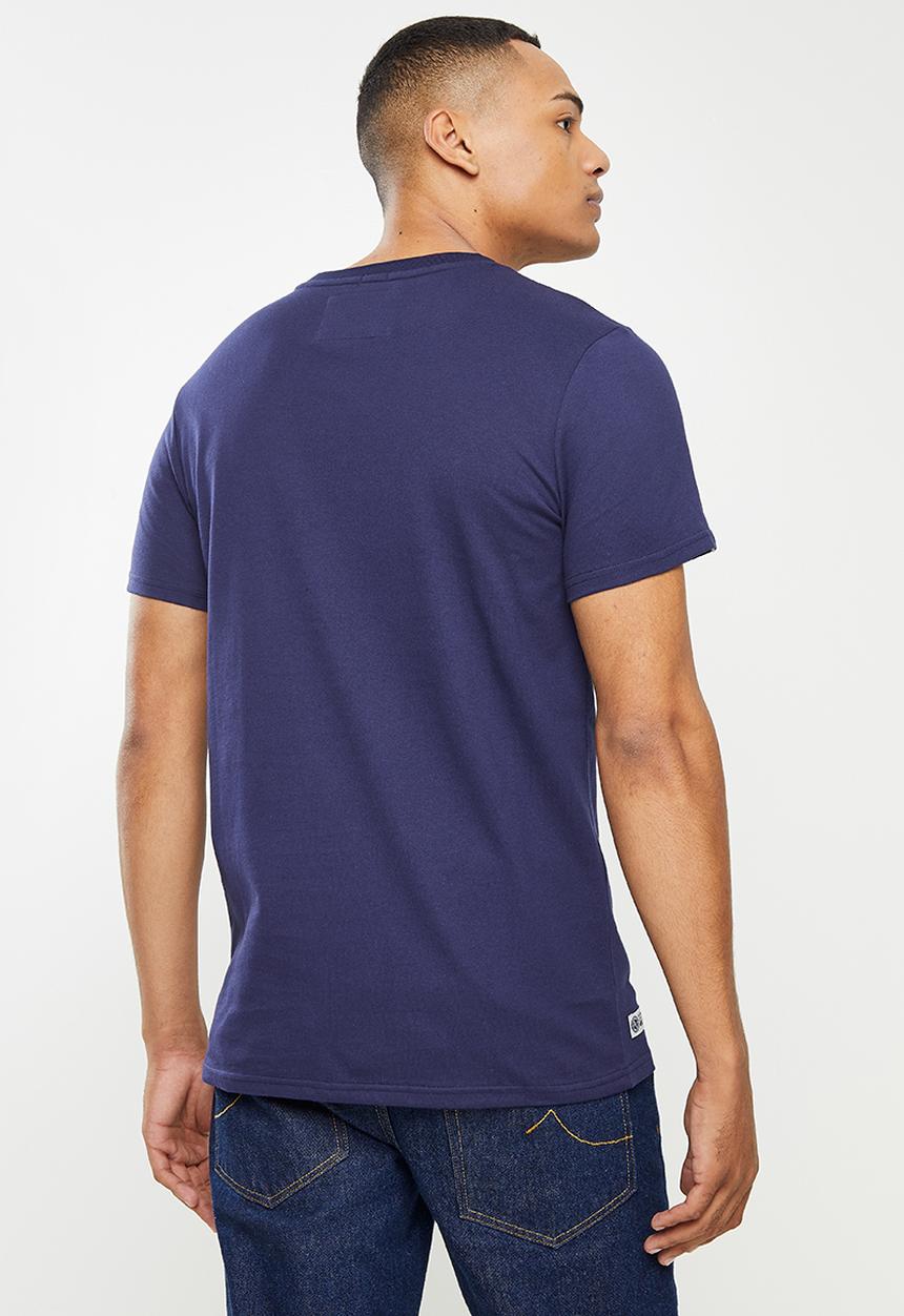 Aca Joe - Applique logo short sleeve tee - navy