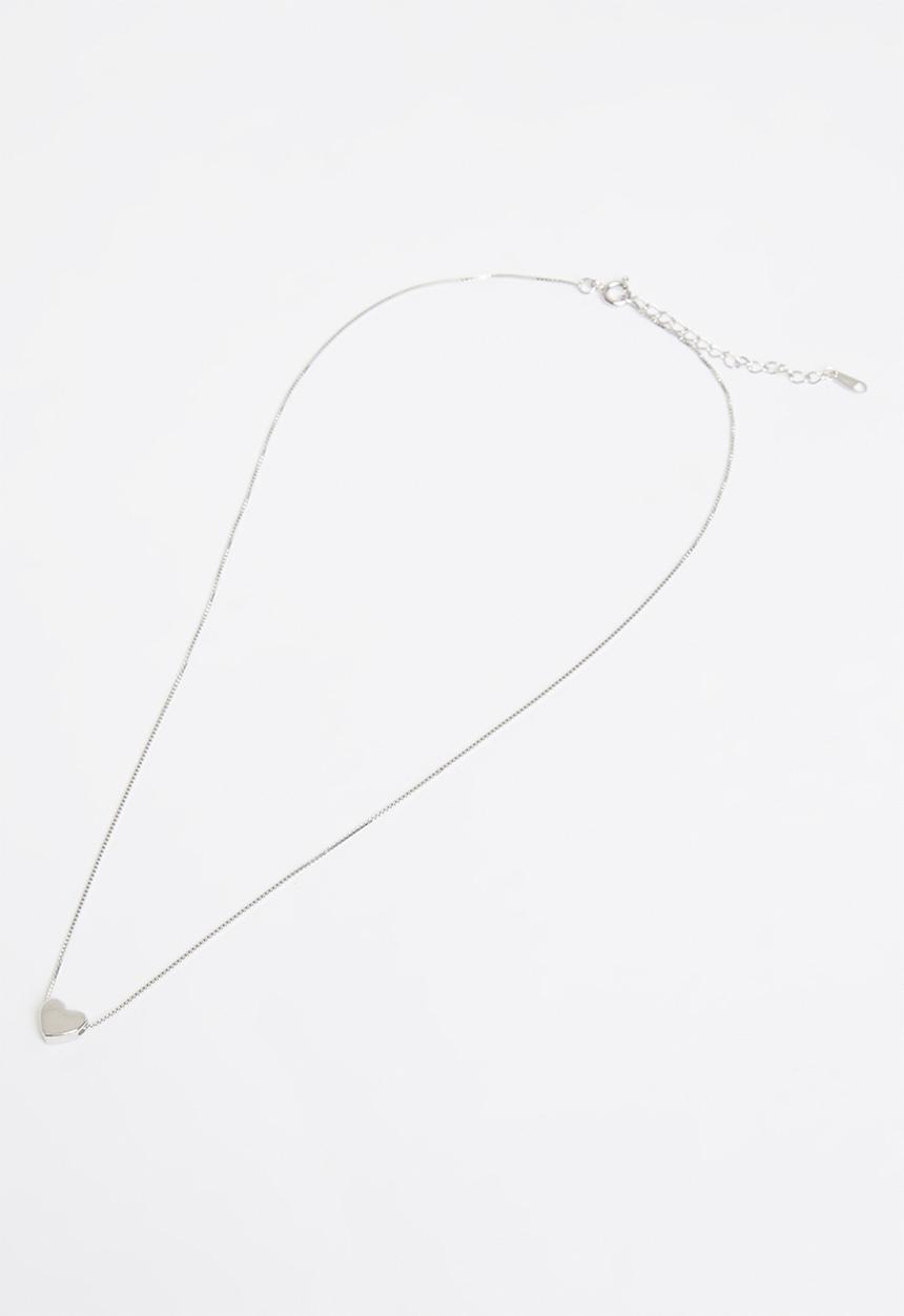 Superbalist - Sterling silver heart pendant necklace - silver 
