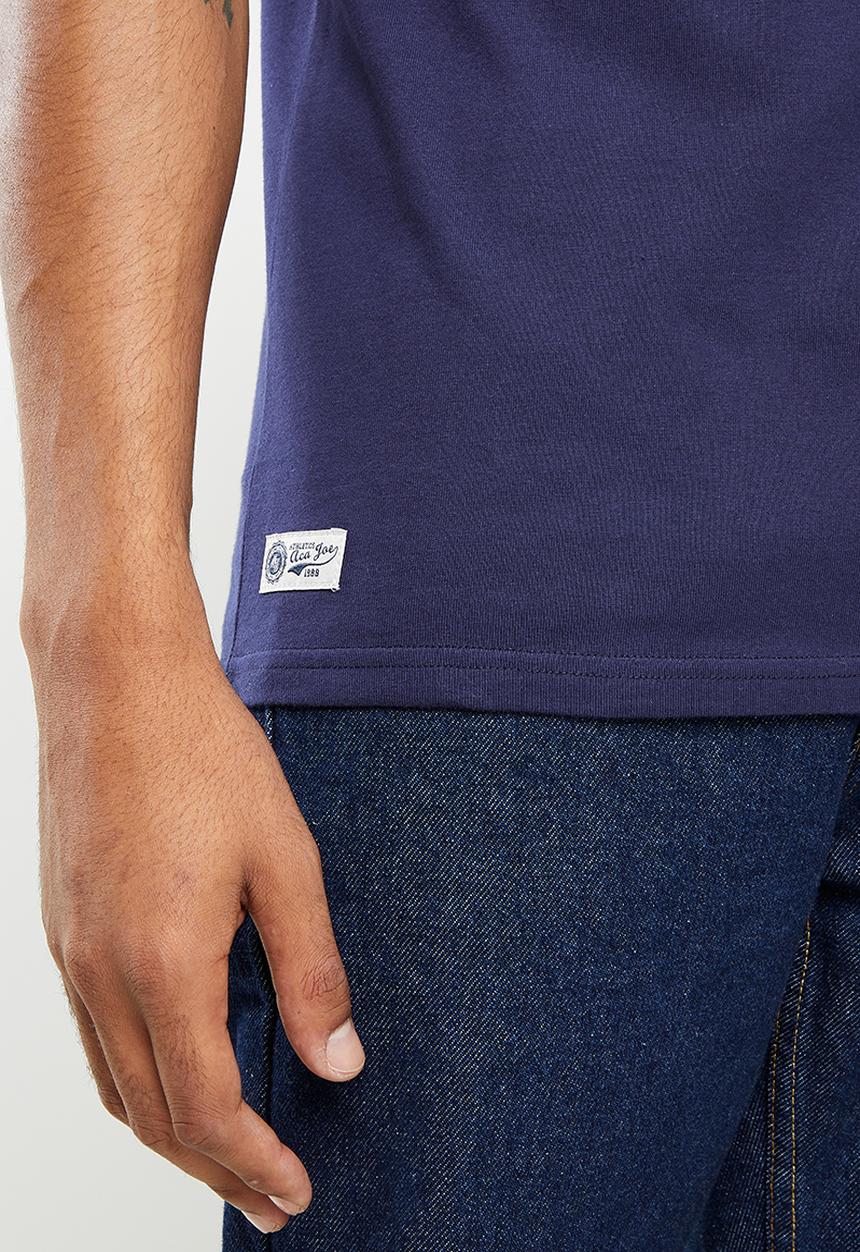 Aca Joe - Applique logo short sleeve tee - navy
