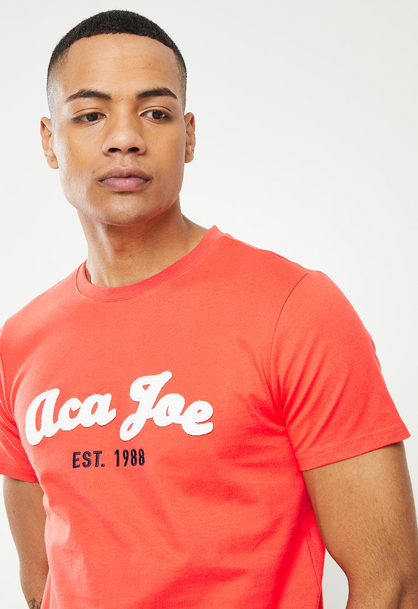 Aca Joe - Logo short sleeve crew neck tee - red