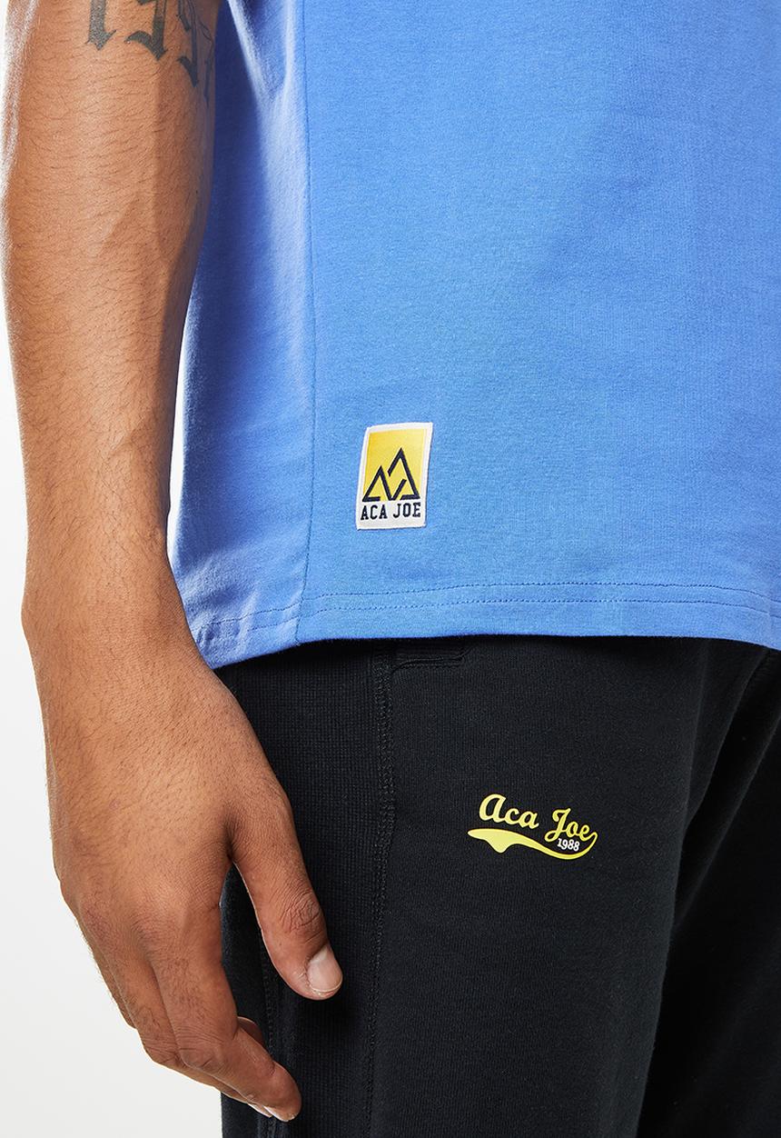 Aca Joe - Aca joe mountain range printed crew tee - blue