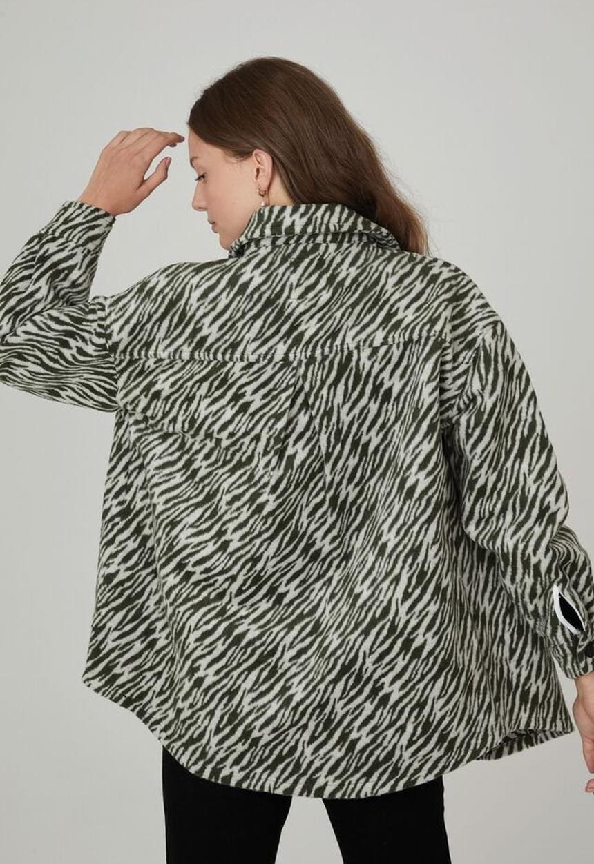 Cotton On - The boxy shacket - zebra green