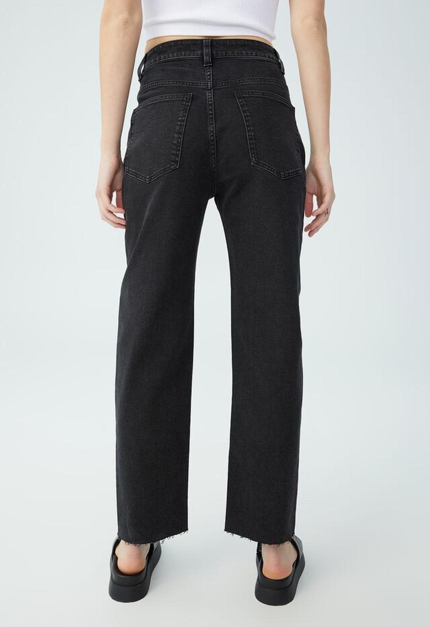 Cotton On - Straight stretch jean - graphite black rip