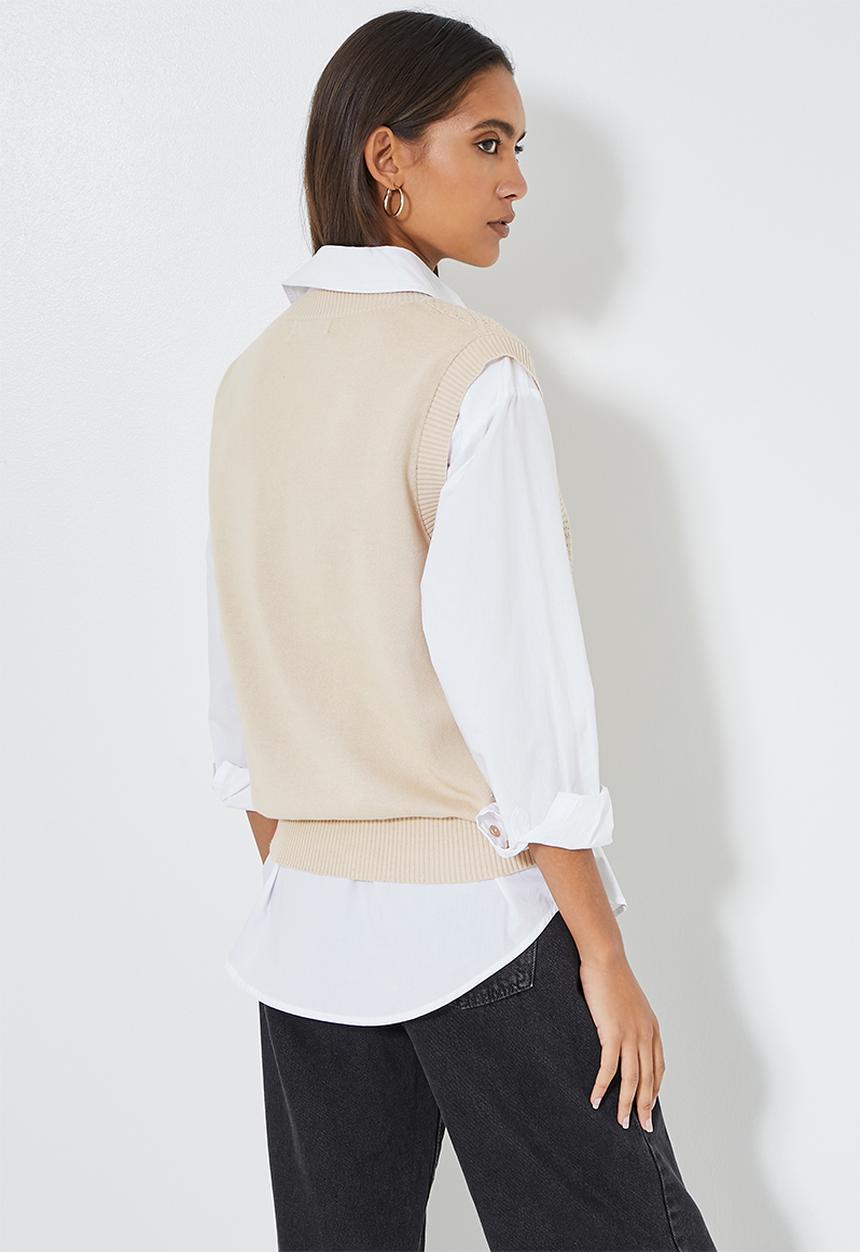 Superbalist - Cable singlet - ecru