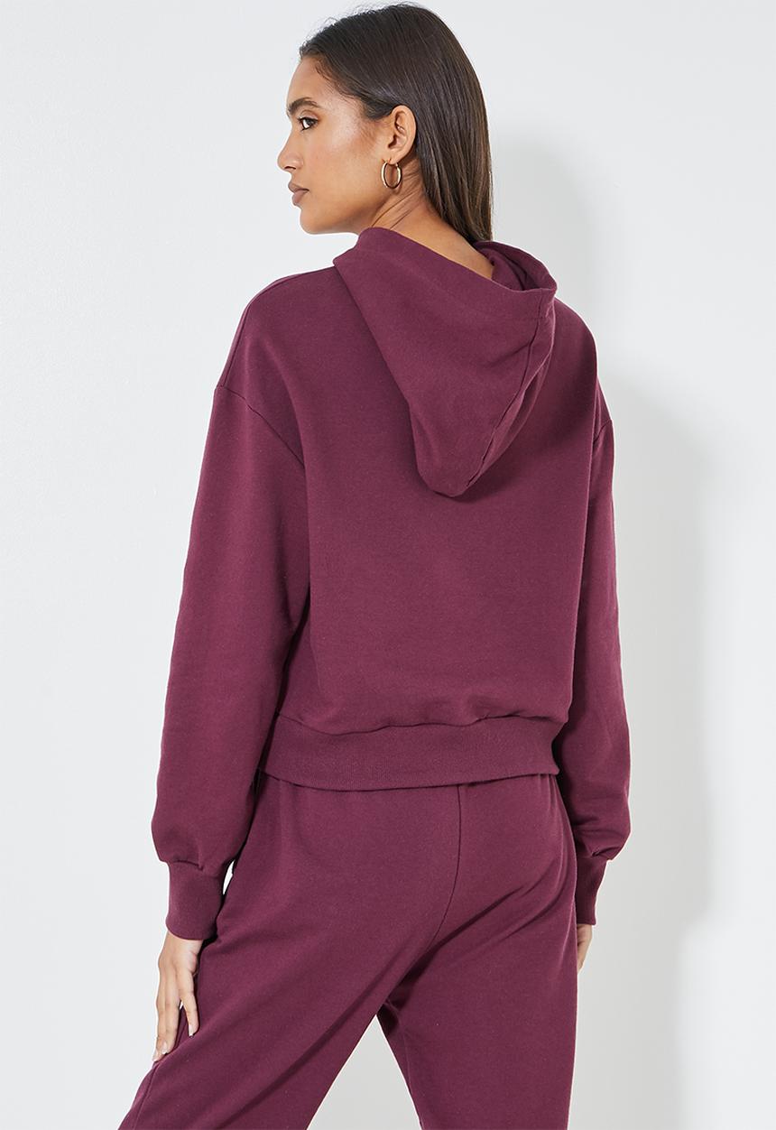 Superbalist - Crop hoodie - windsor wine
