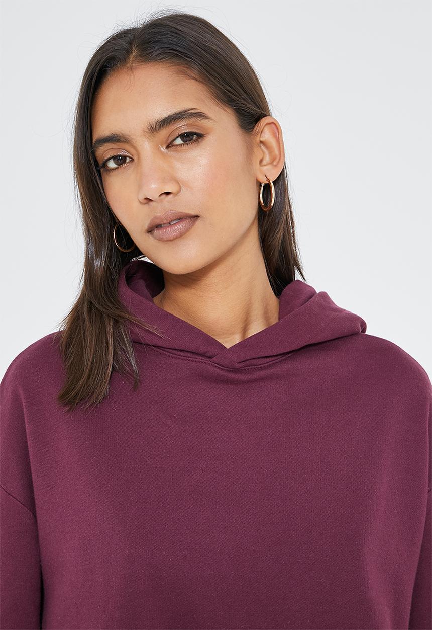 Superbalist - Crop hoodie - windsor wine