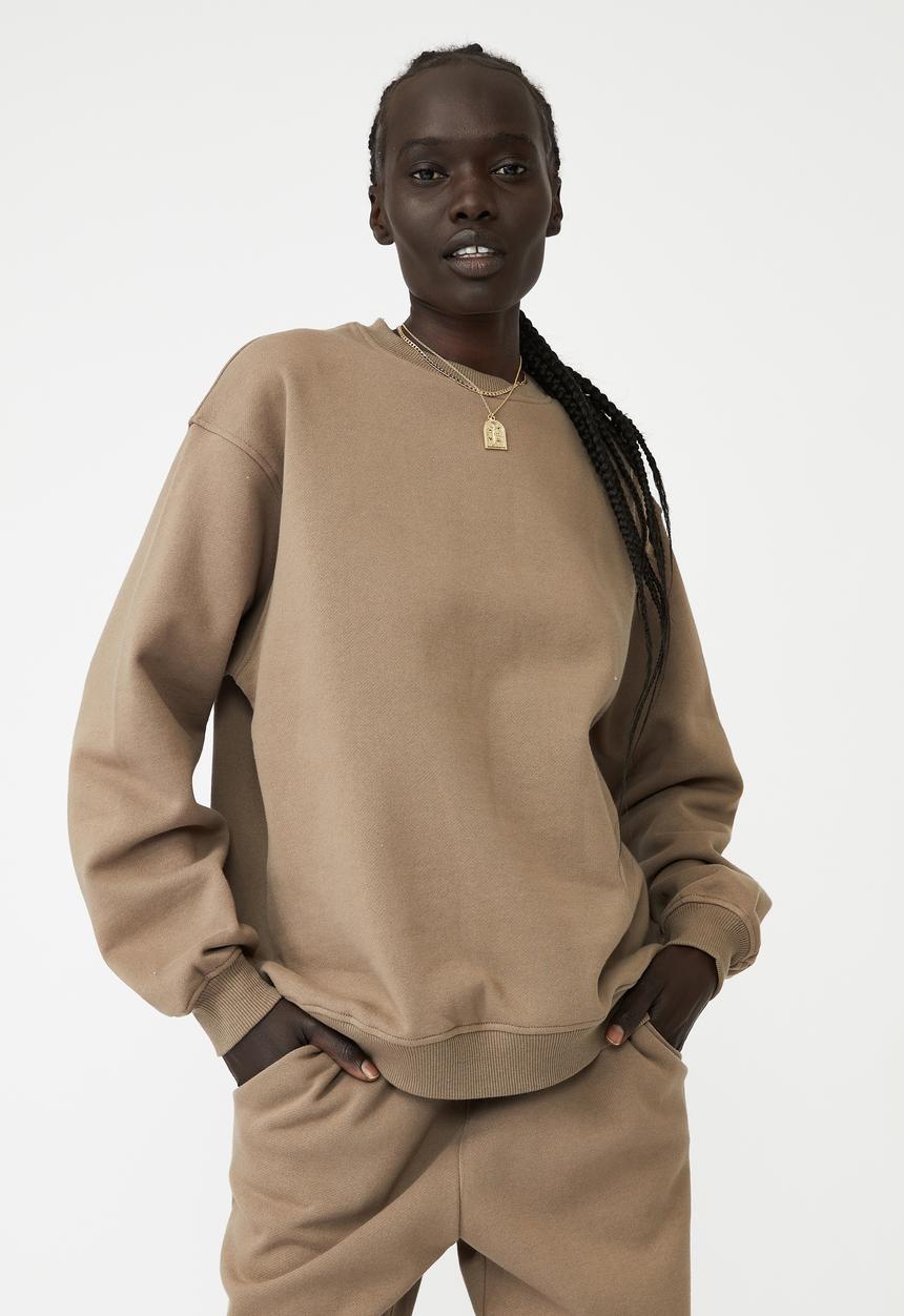 Cotton On - Classic crew sweatshirt - rich taupe