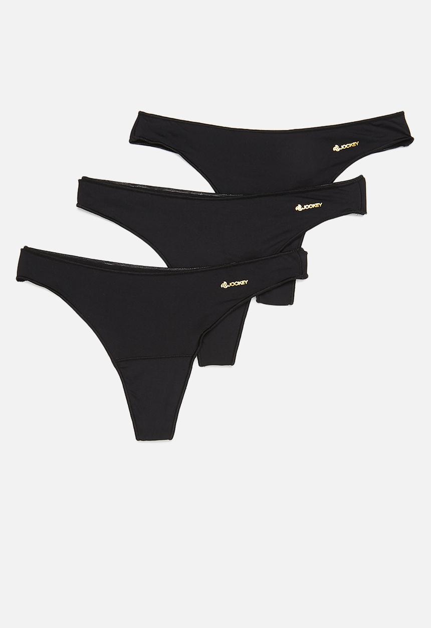 Jockey - 3 Pack no panty line g-string - black
