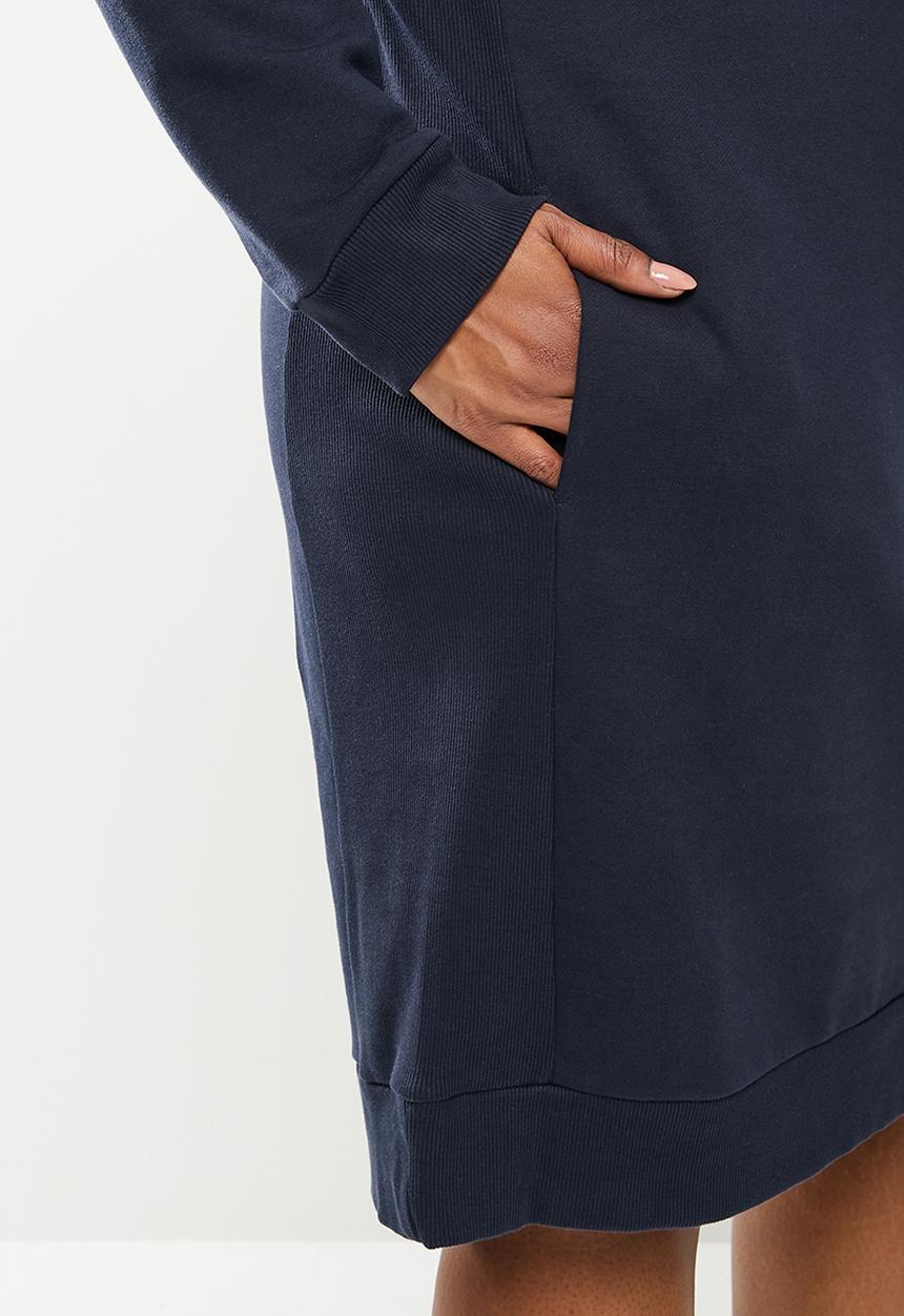 POLO - Plus wmn long sleeve sweater dress - navy