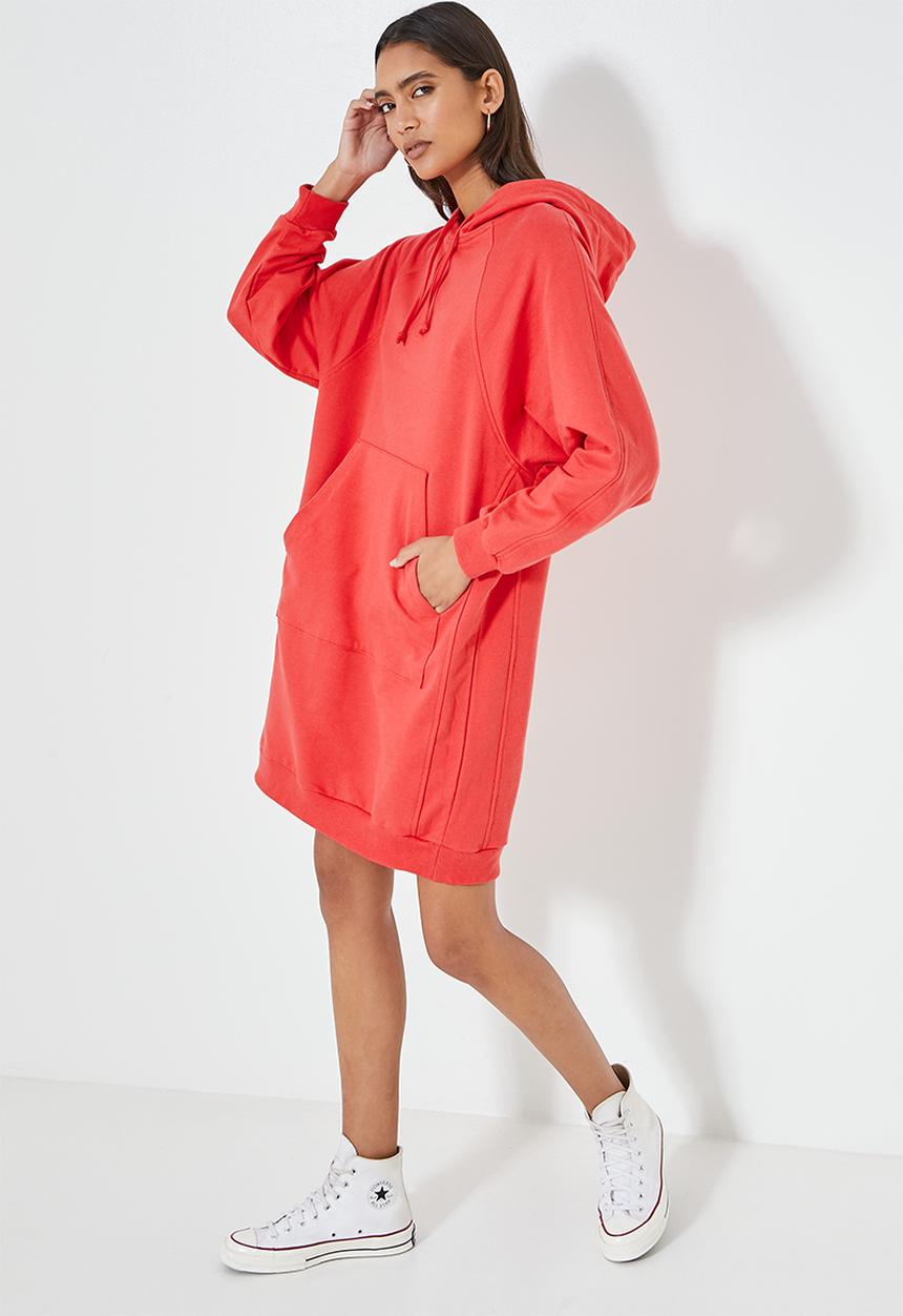 Superbalist - Colourblock sweat dress - red