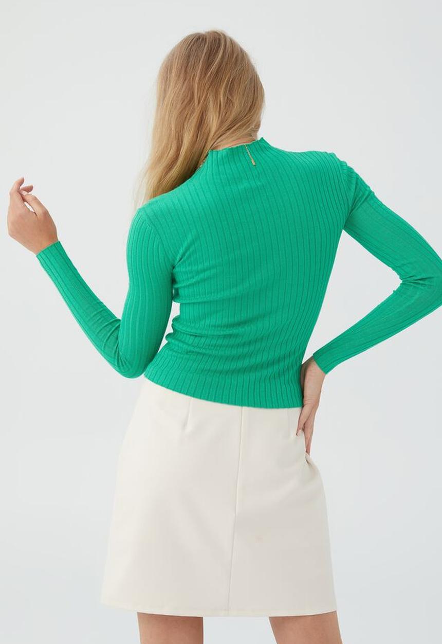 Cotton On - Ribbing mock neck pullover - bright green