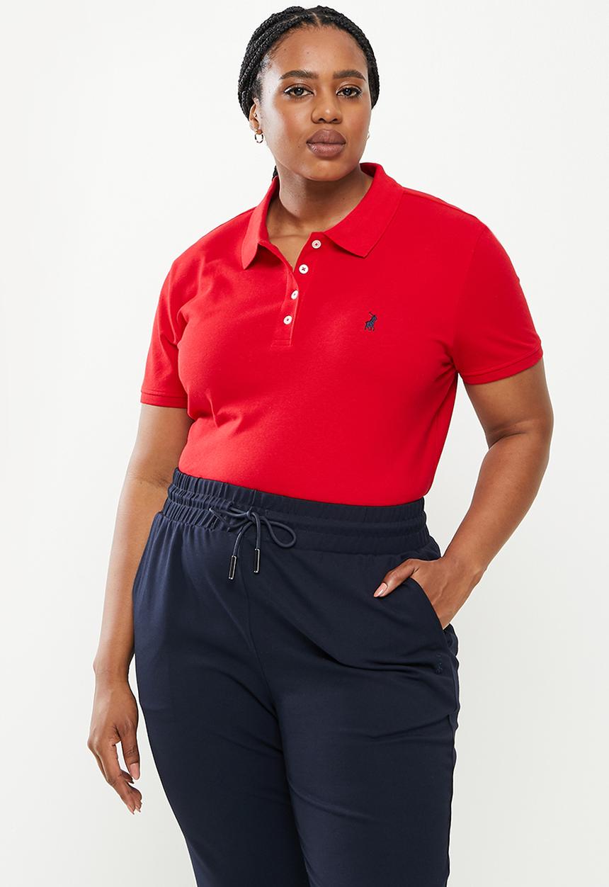 POLO - Plus wmn short sleeve essential sml pony golfer - red
