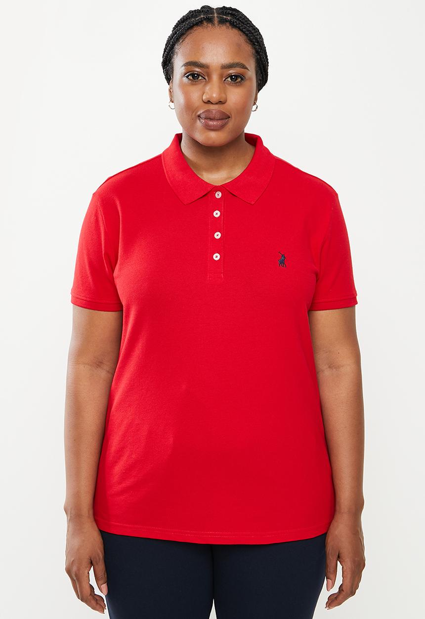 POLO - Plus wmn short sleeve essential sml pony golfer - red