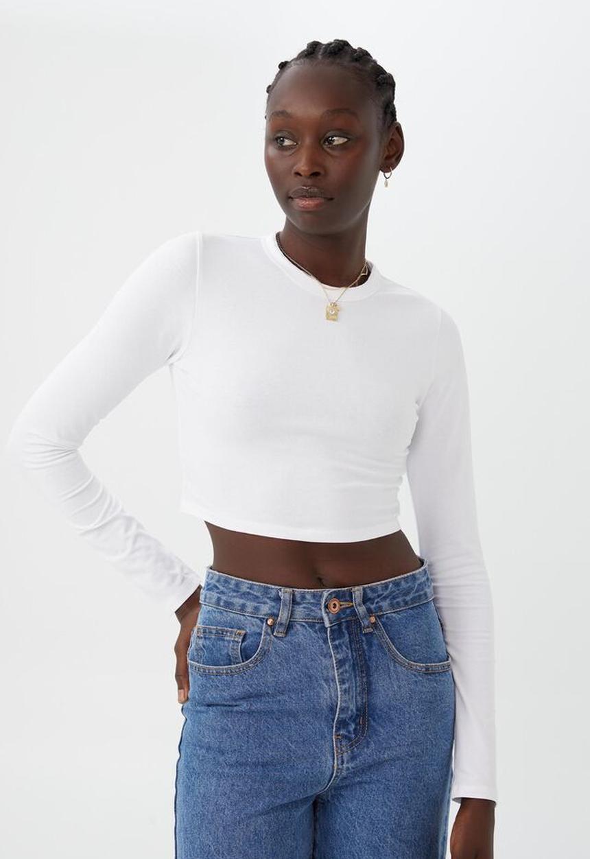 Cotton On - Micro baby long sleeve top - white