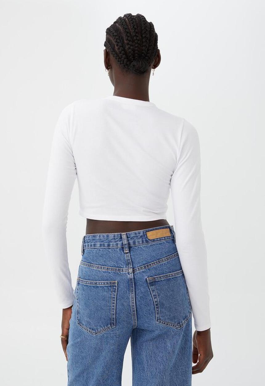 Cotton On - Micro baby long sleeve top - white