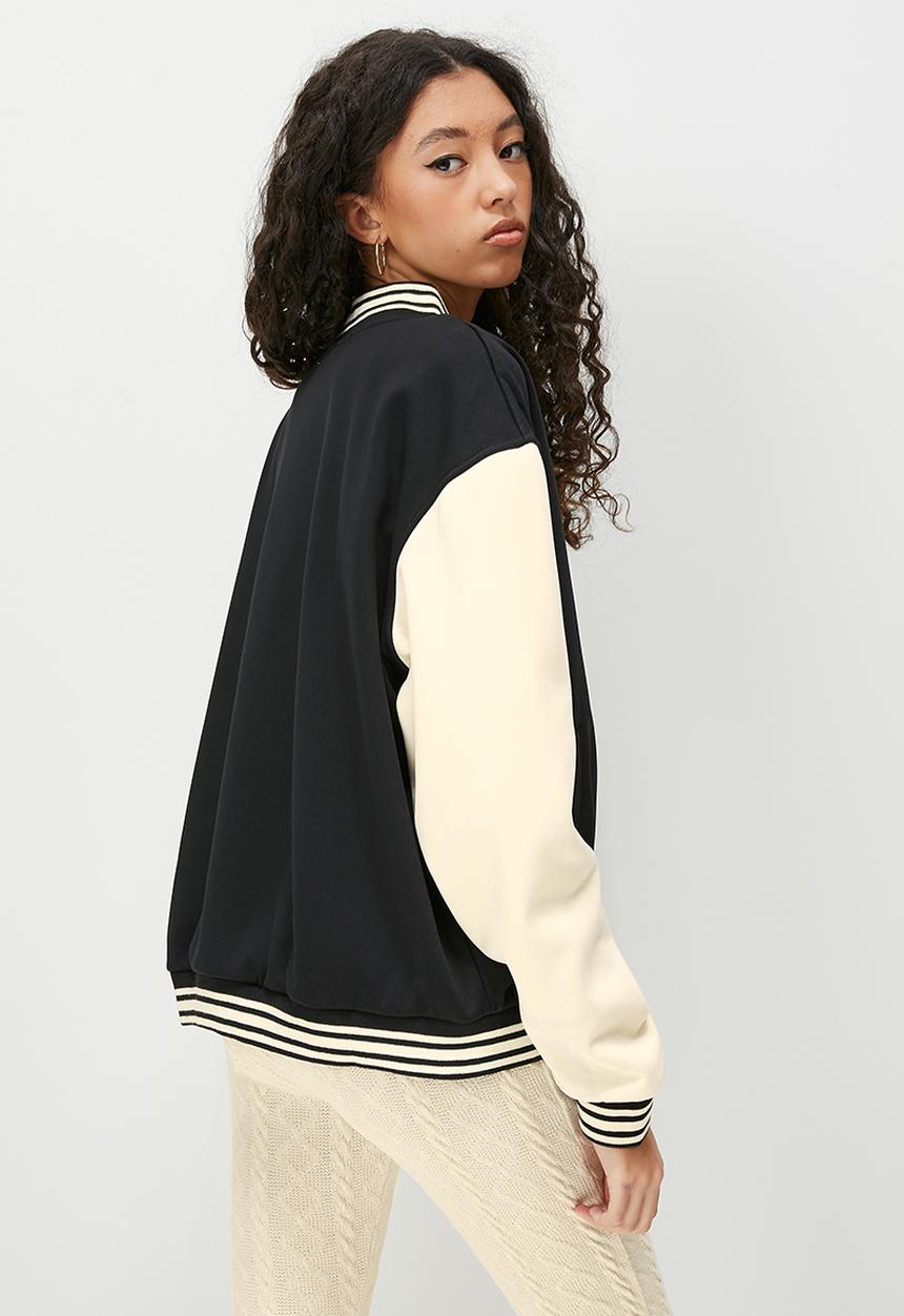 Blake - Collegiate bomber jacket - black