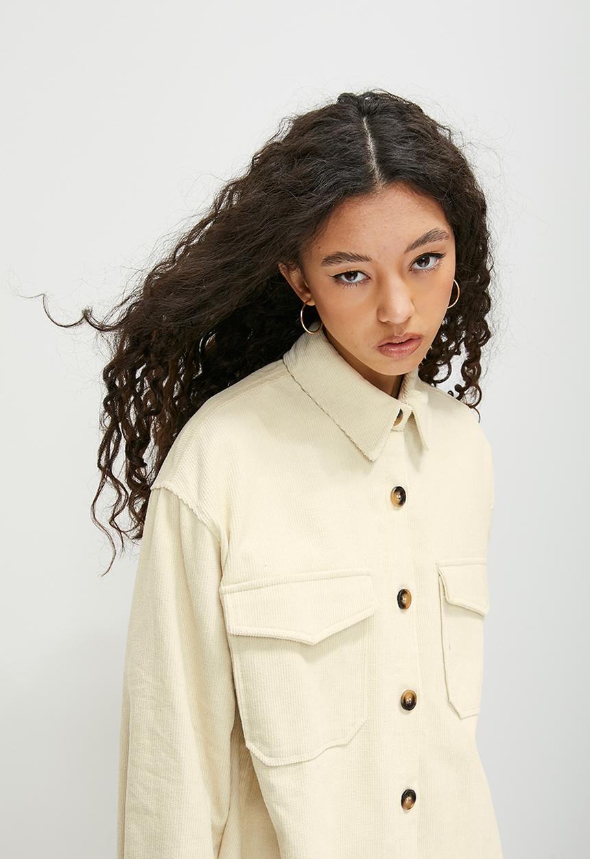 Blake - Corduroy shacket - milk