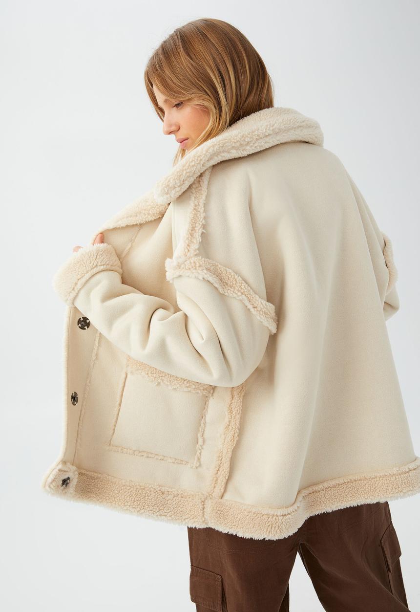 Cotton On - Teddy reversible jacket - stone
