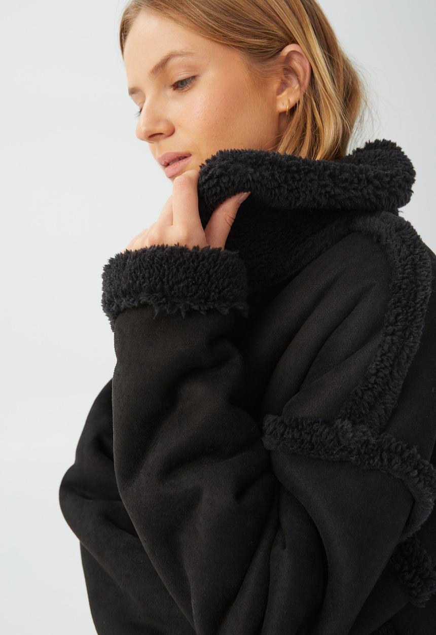 Cotton On - Teddy reversible jacket - black