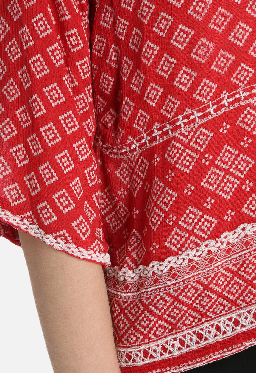 New Look - Amaris Tile Embroidered Border Shell Top