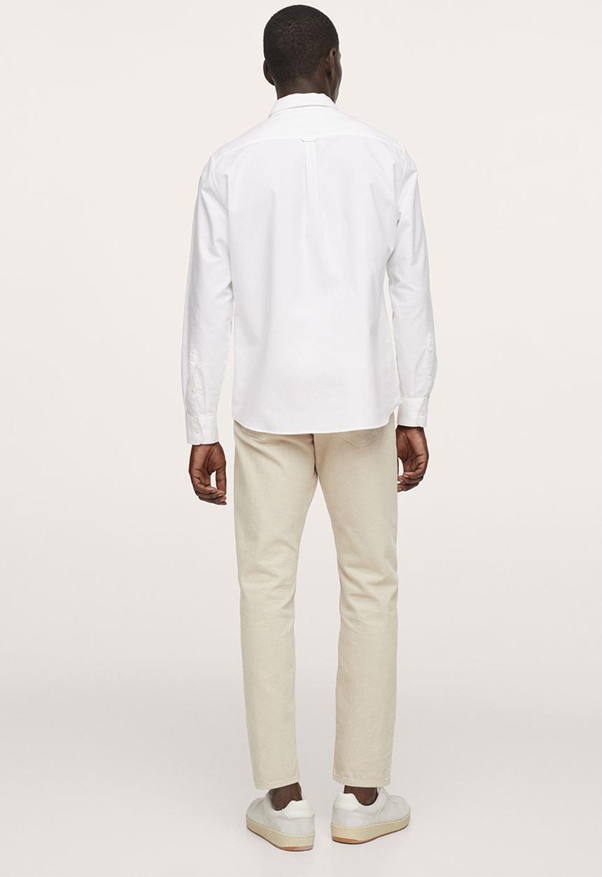 MANGO - Cotton oxford shirt  - white