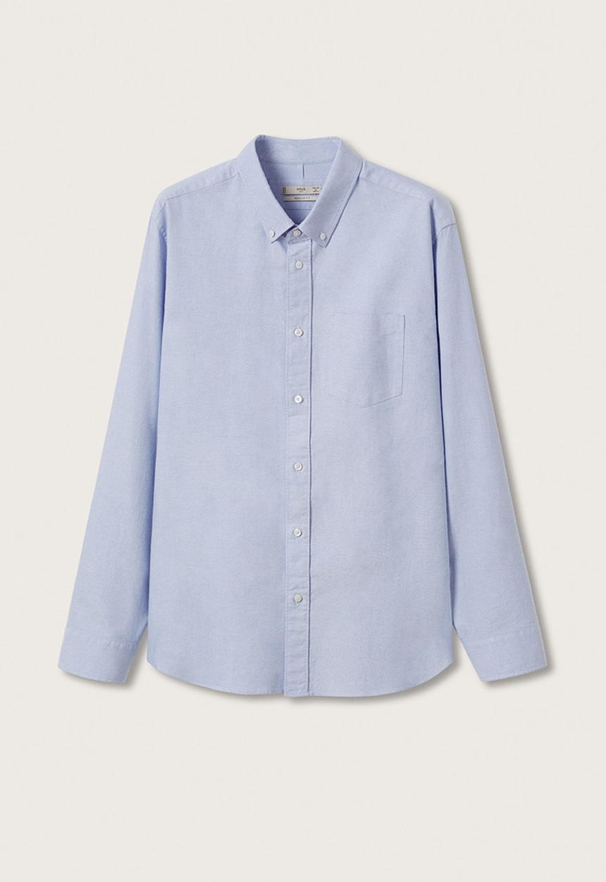 MANGO - Oxford Cotton Shirt - Blue
