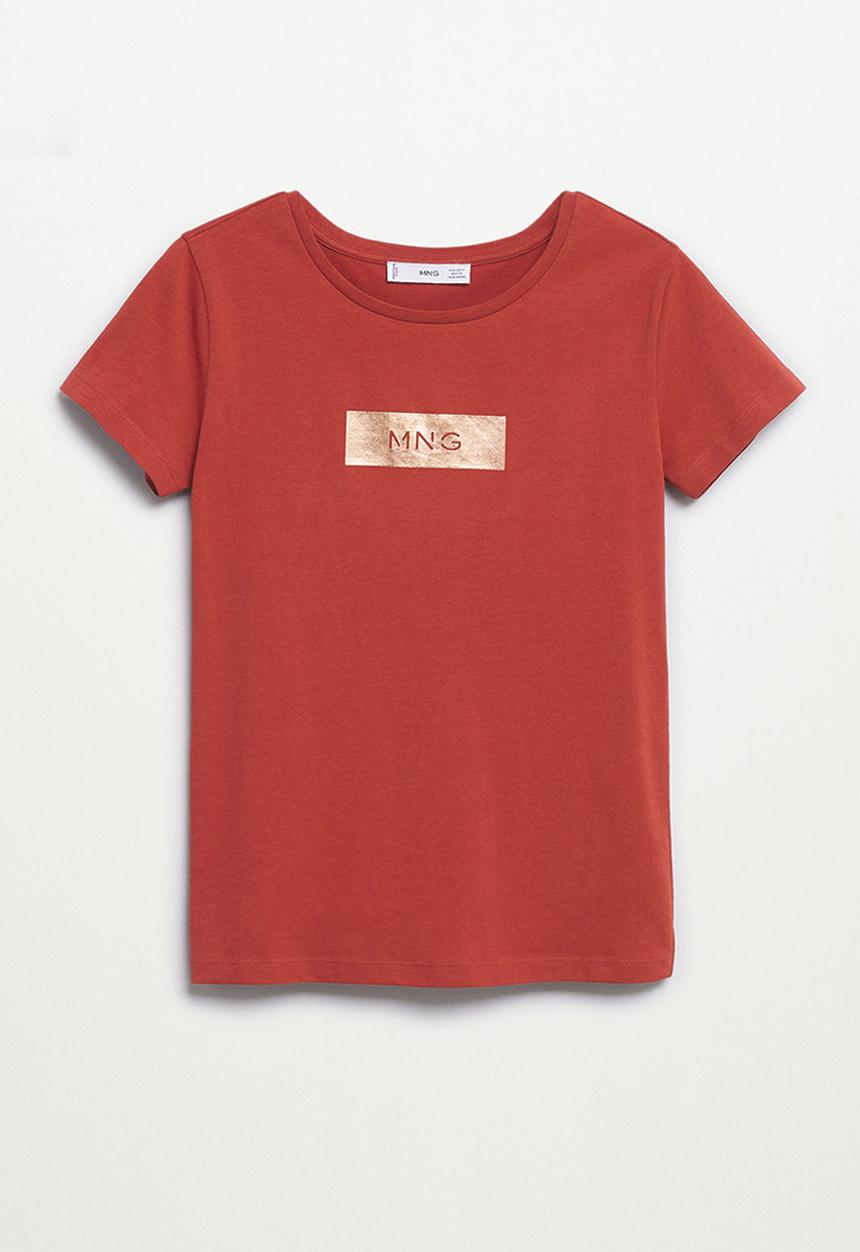 MANGO - T-shirt mnglog2-h - red