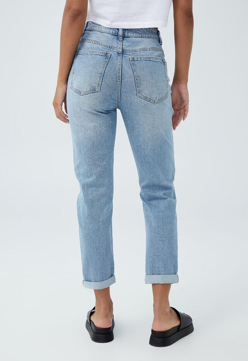 Cotton On - Stretch mom jean - byron blue rip