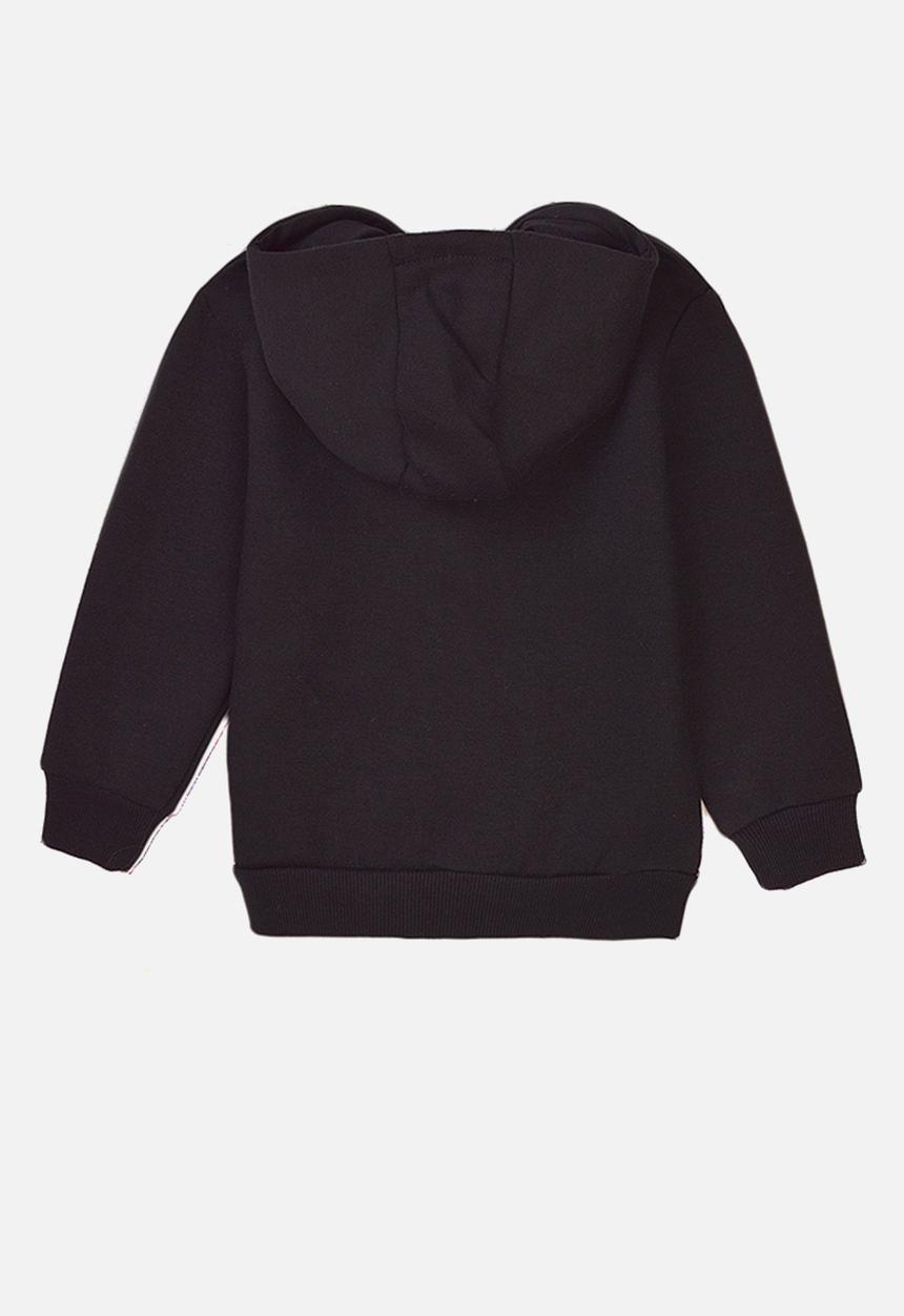MINOTI - Teen boys black basic fleece zip thru - black 