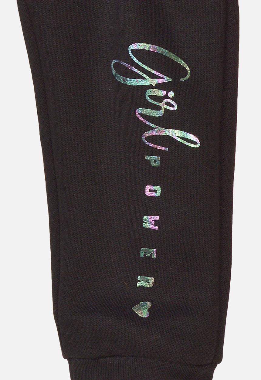 MINOTI - Black basic fleece jogpant - black