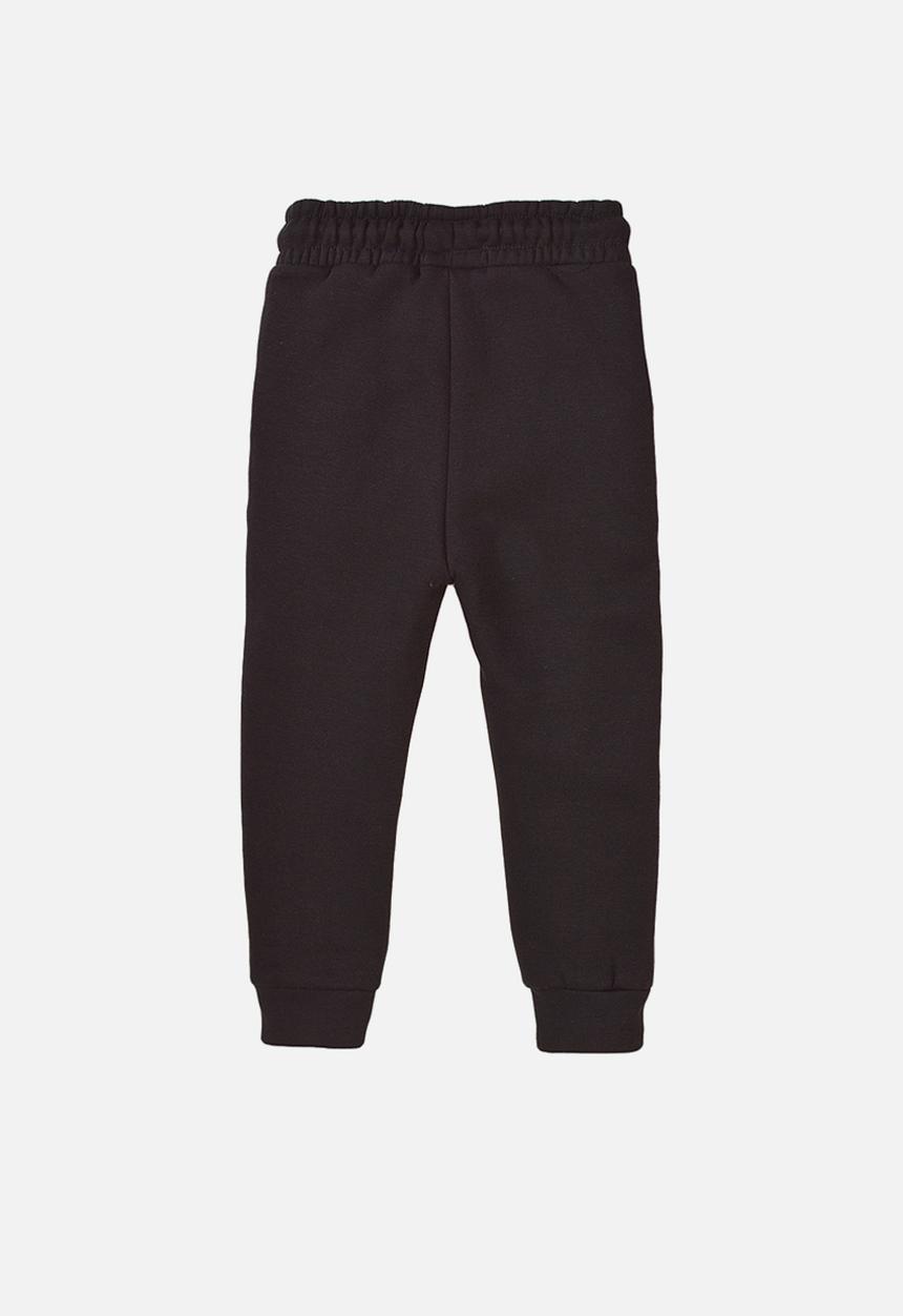 MINOTI - Black basic fleece jogpant - black