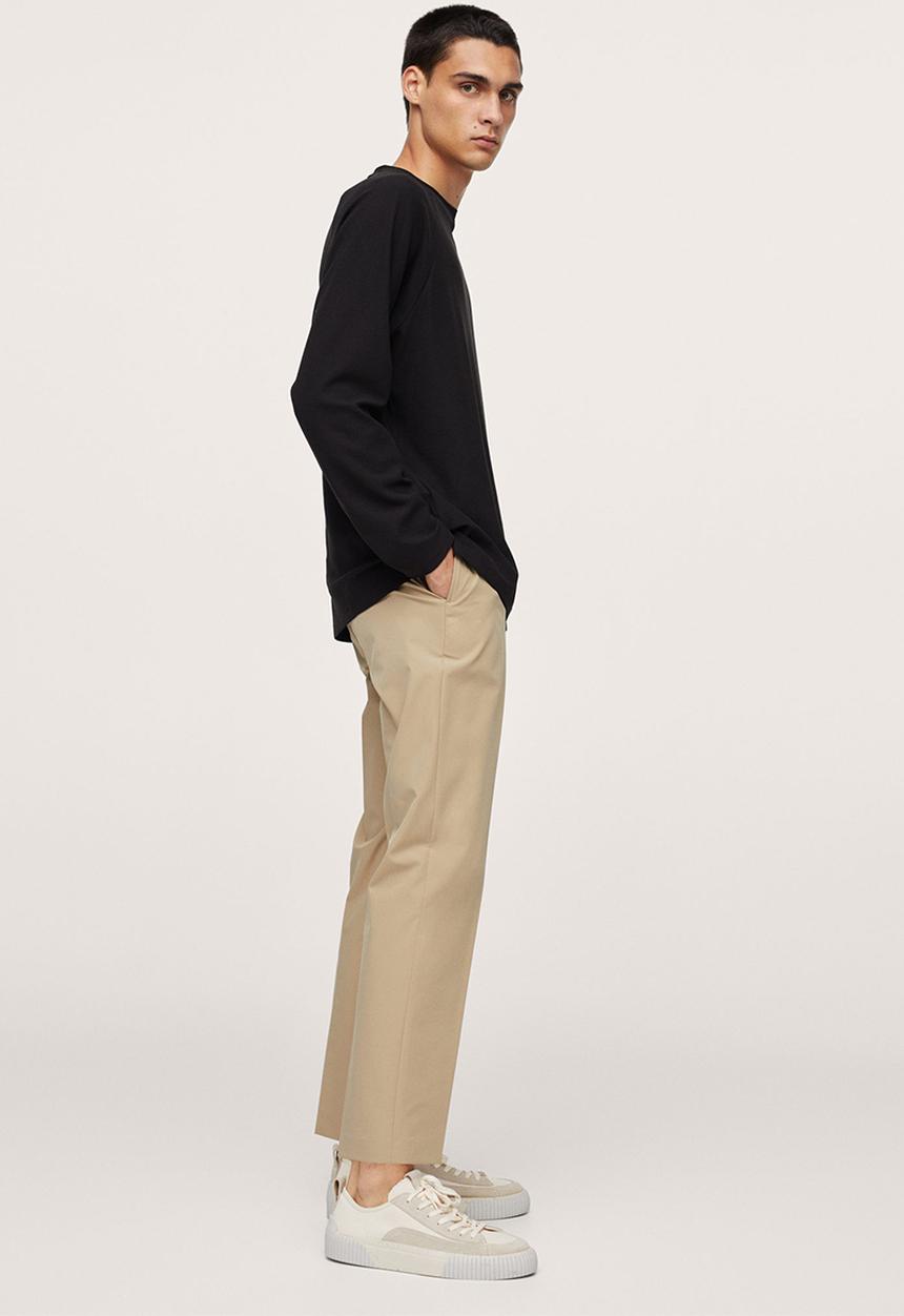 MANGO - Munt long sleeve piqué t-shirt - black