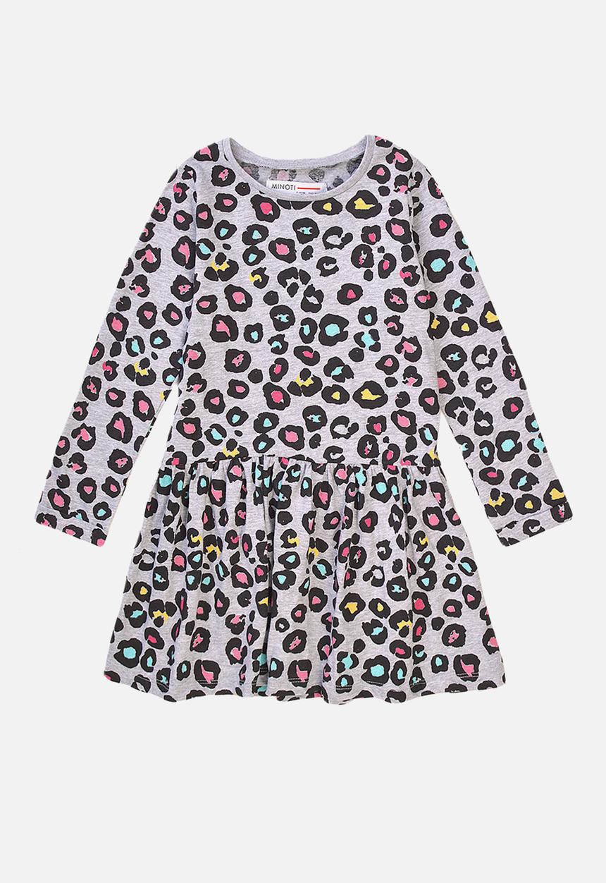MINOTI - Grey leopard aop basic dress