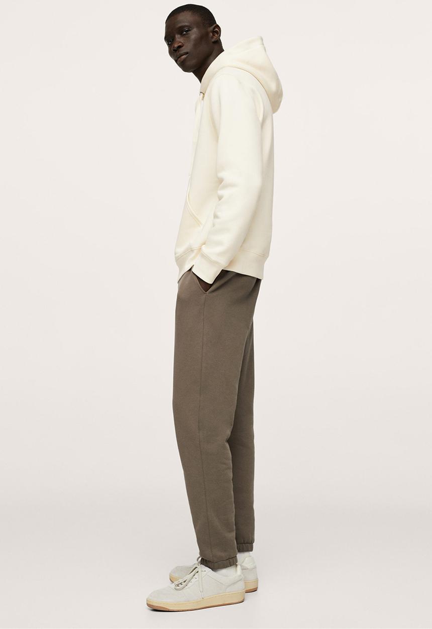 MANGO - Bono hooded cotton sweatshirt- ecru