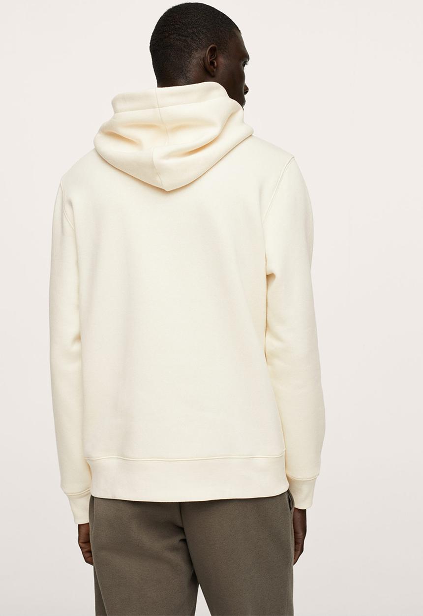 MANGO - Bono hooded cotton sweatshirt- ecru