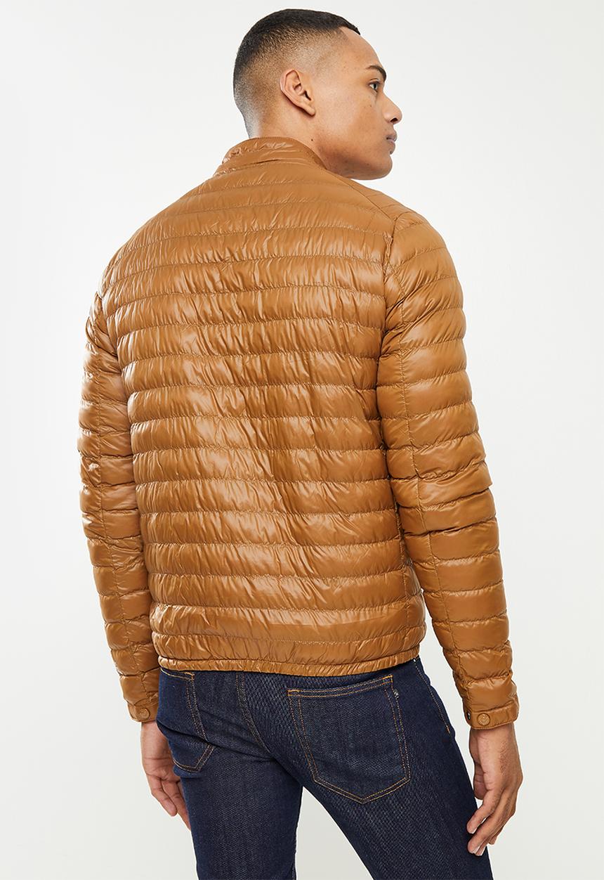 Replay - Puffer biker jacket - brown