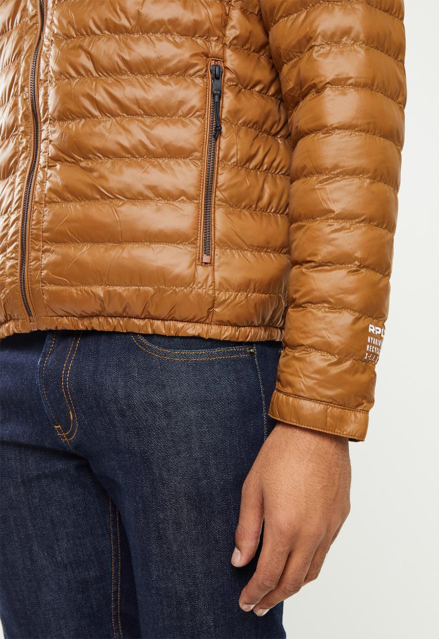 Replay - Puffer biker jacket - brown