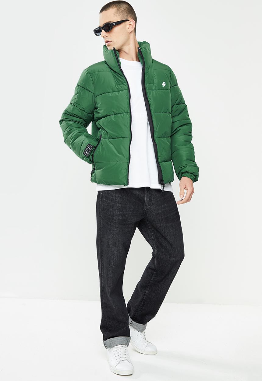 Superdry. - Non hooded sports puffer - dark green
