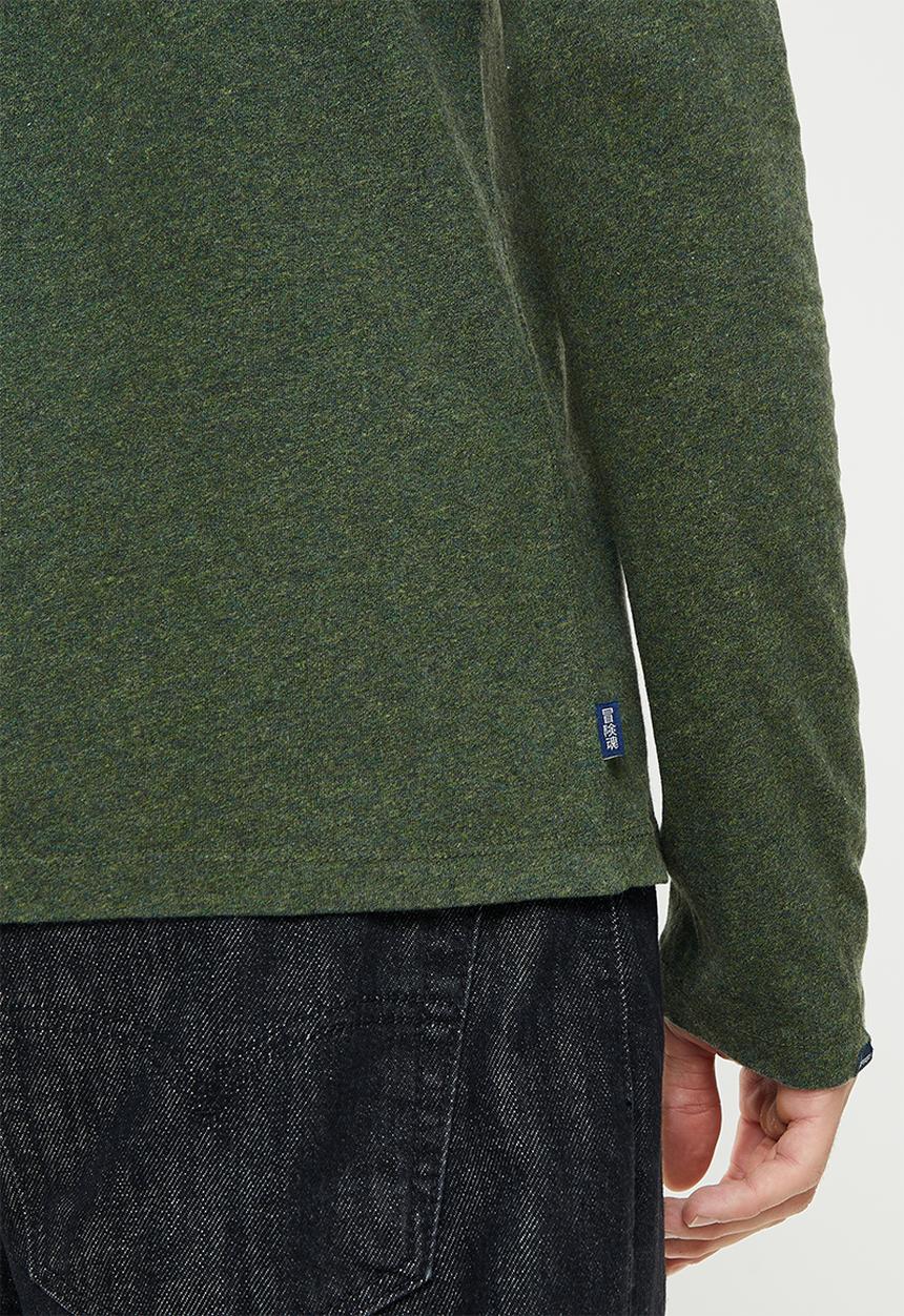 Superdry. - Vintage logo emb long sleeve top - khaki jaspe