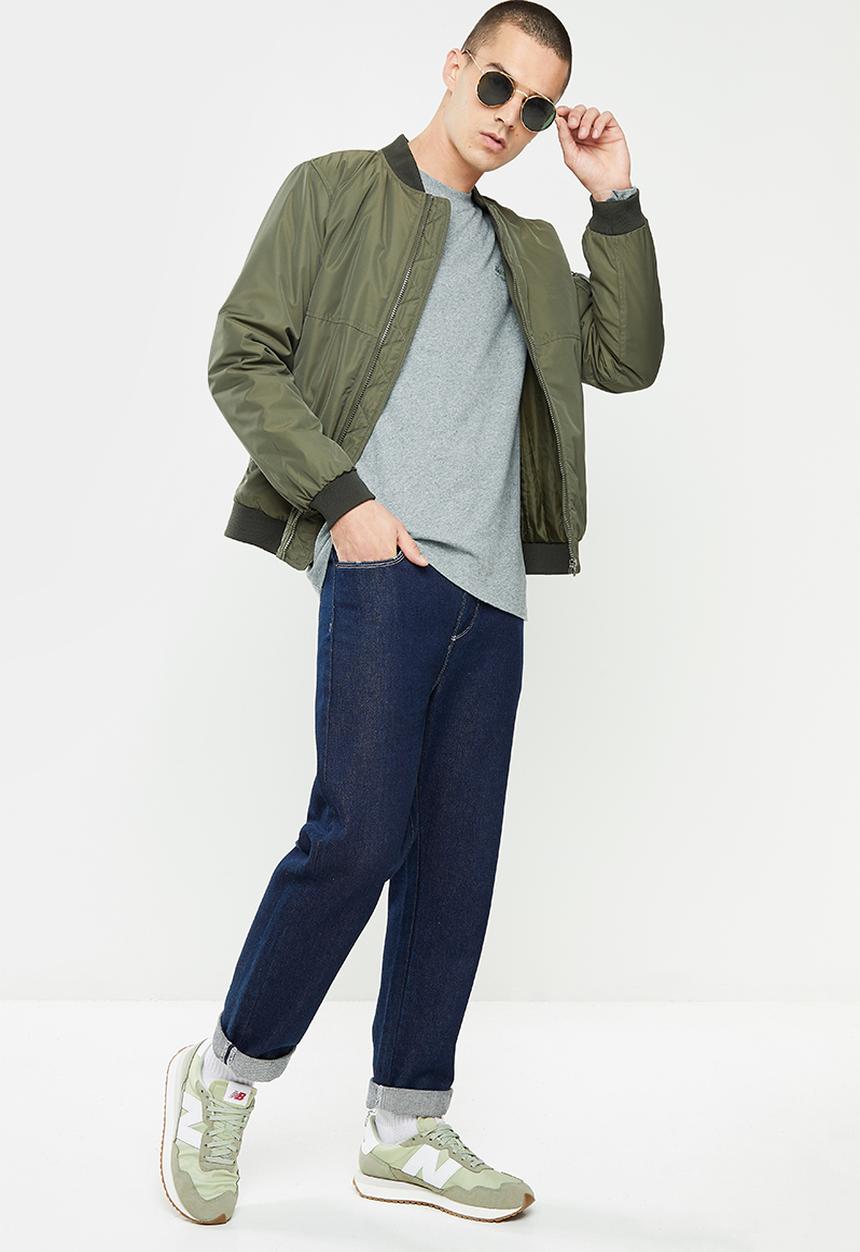 Superdry. - Vintage logo emb long sleeve top - light aqua jaspe