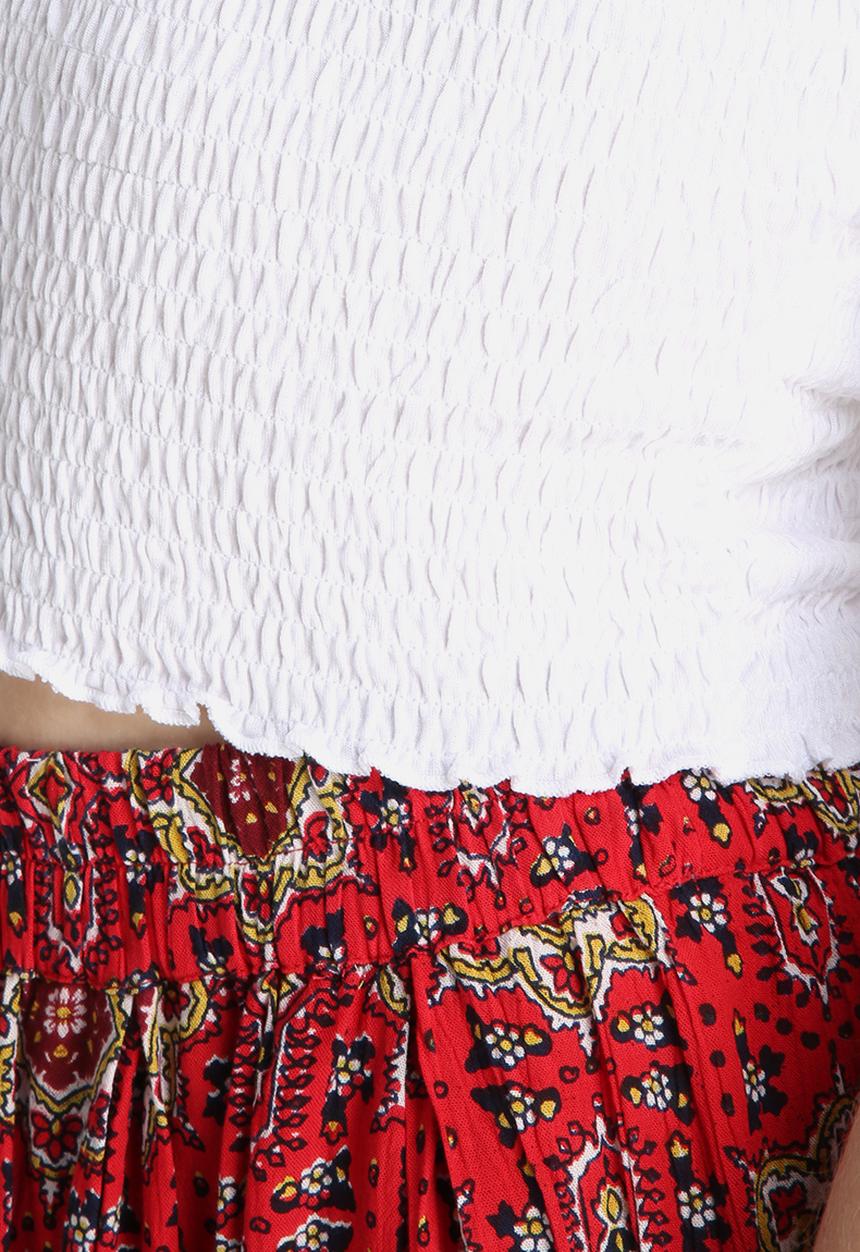 New Look - Shirred Bardot Gypsy Top