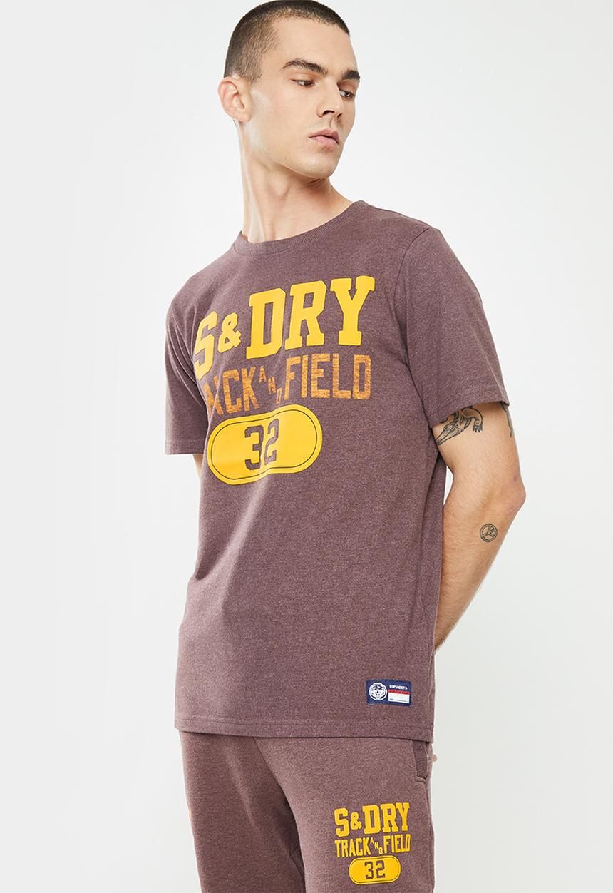 Superdry. - T&f tee - rich deep burgundy marl