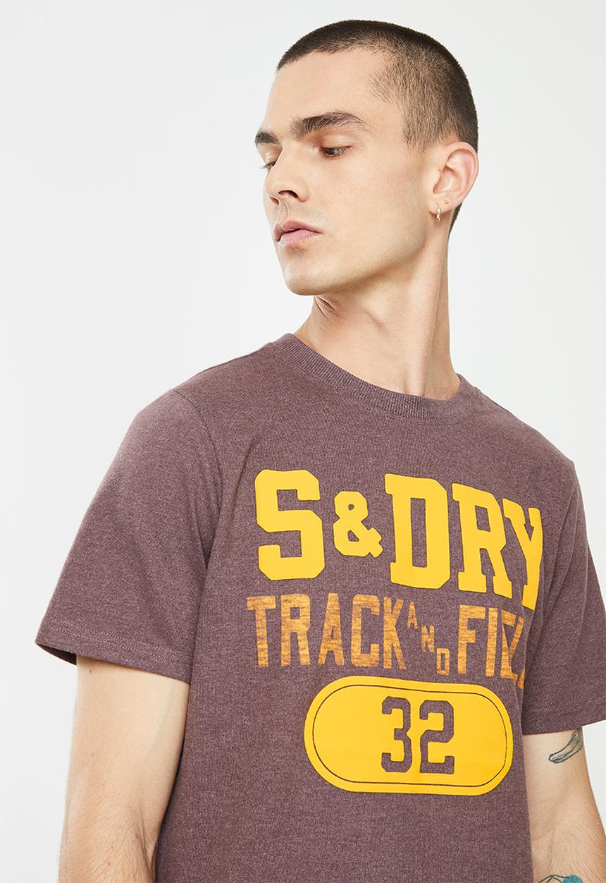 Superdry. - T&f tee - rich deep burgundy marl
