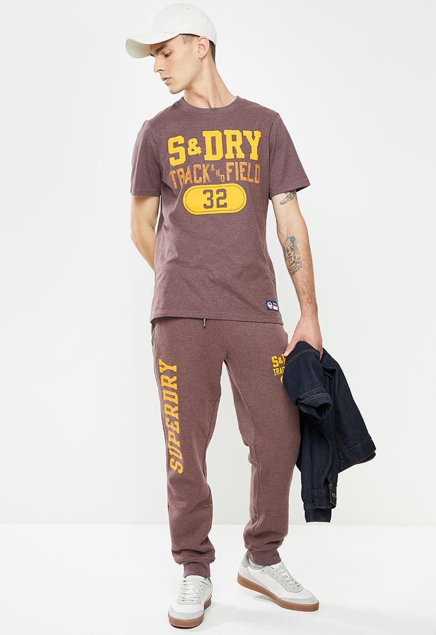Superdry. - T&f tee - rich deep burgundy marl