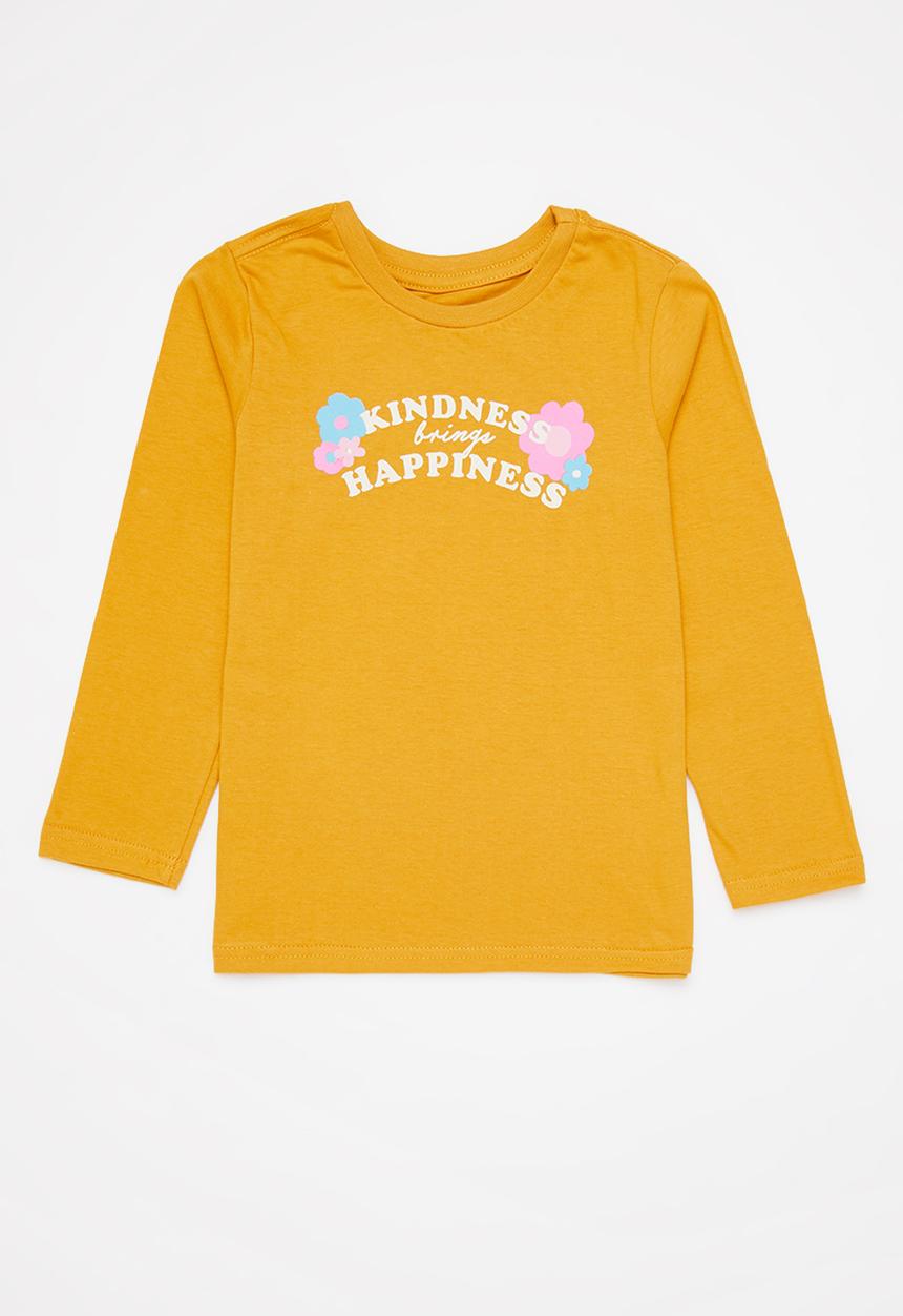 Pop Candy - 2 pack printed tee - milk & mustard